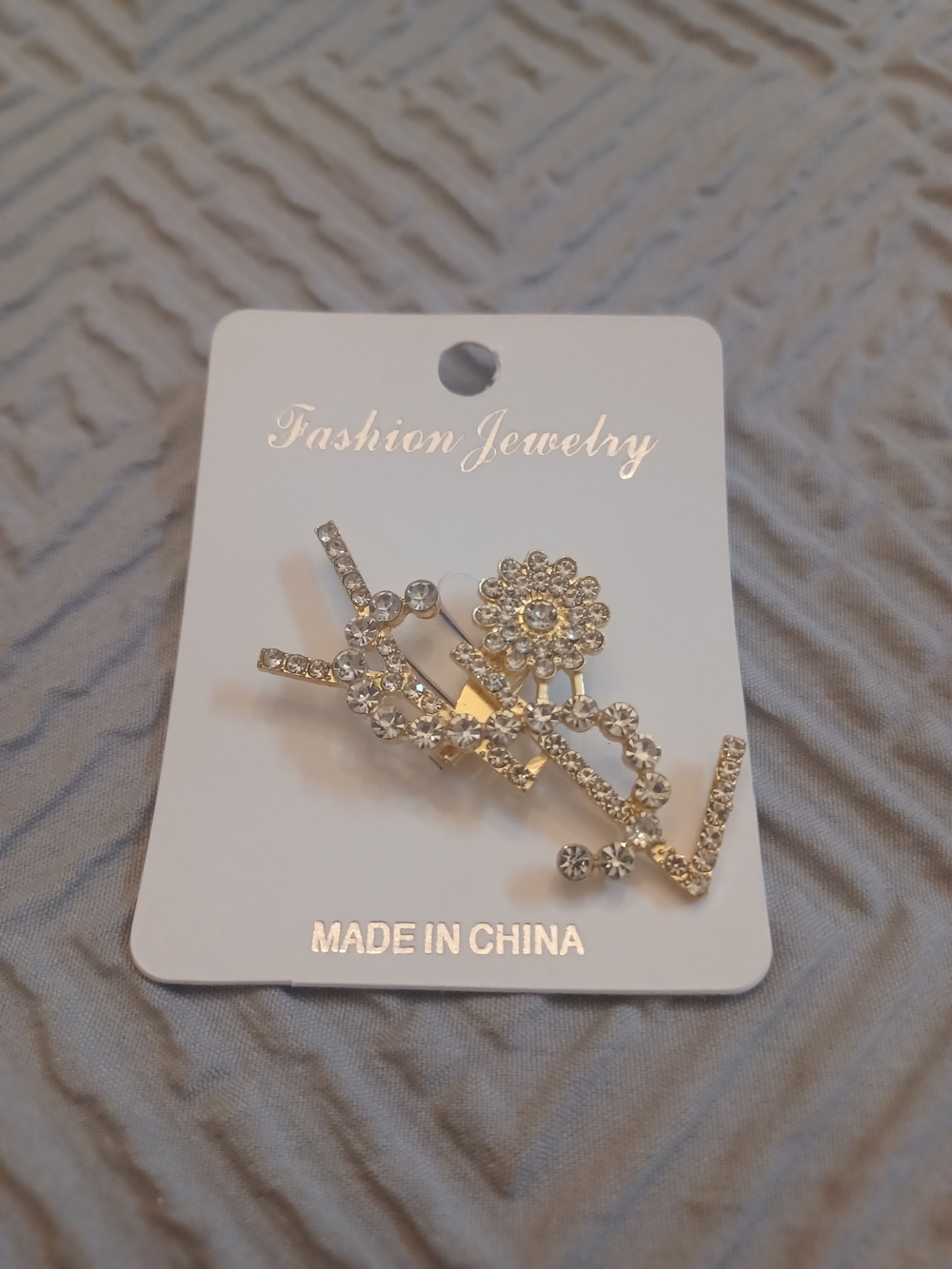 Crystal Flower and Vine Gold Brooch - Fashion Jewelry